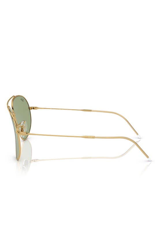Ray Ban Aviator Reverse Sunglasses Gold Frame Green Lenses 59-11 In Green