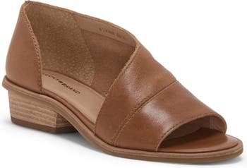LUCKY BRAND Womens Brown Cut-Out Side Menswear-Inspired Cahill Round Toe  Block Heel Slip On Flats 8.5 M 
