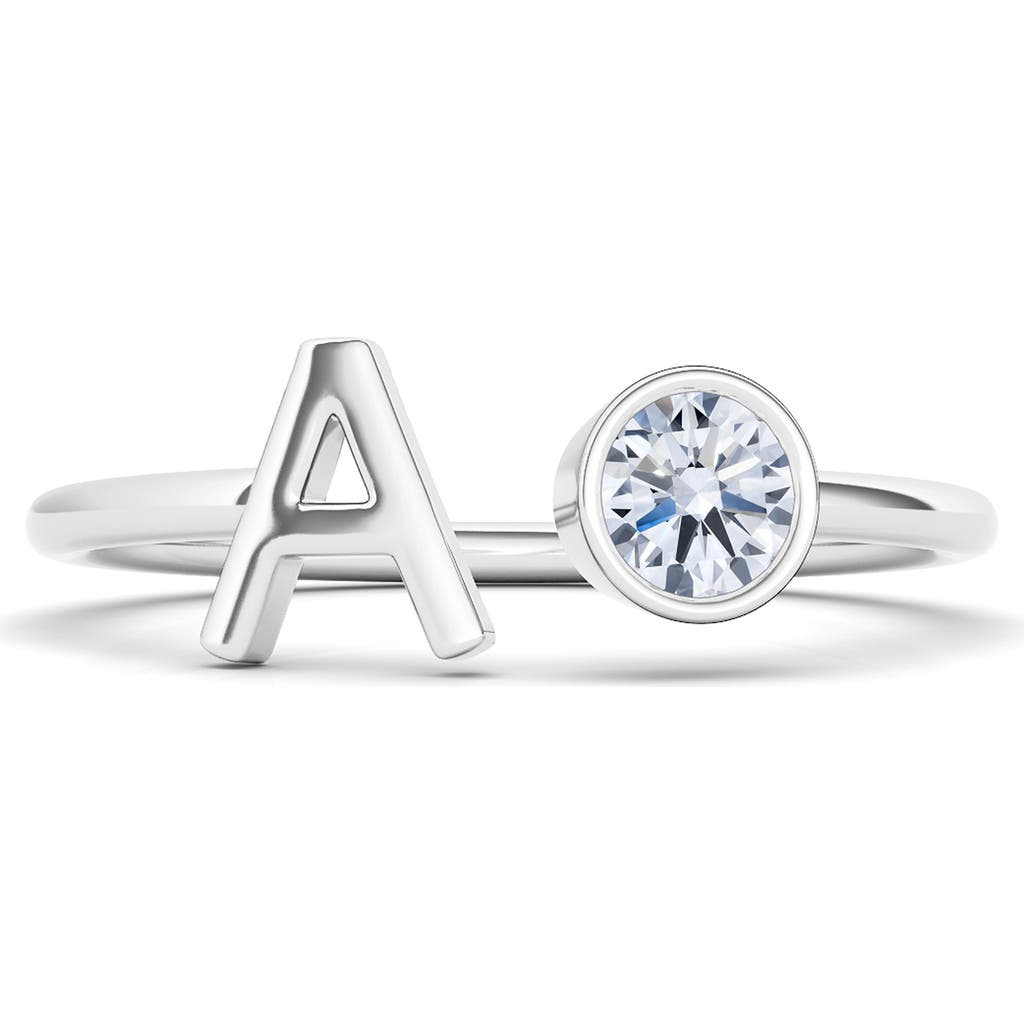 Hautecarat Lab Grown Diamond Letter Ring In 18k White Gold - A