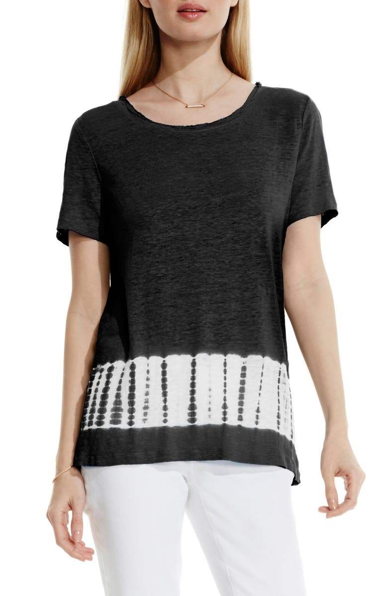 Two by Vince Camuto Tie Dye Border Linen Tee | Nordstrom