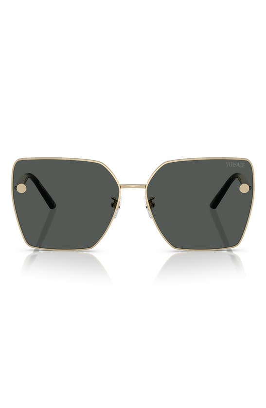 Shop Versace 63mm Oversize Square Sunglasses In Pale Gold