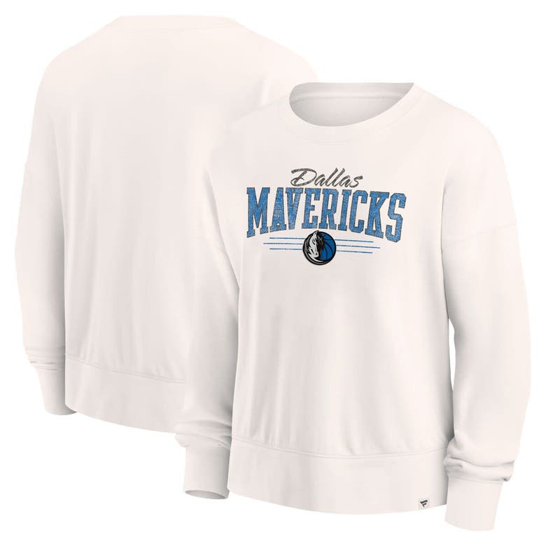 Fanatics Branded Cream Dallas Mavericks Close The Game Pullover Sweatshirt