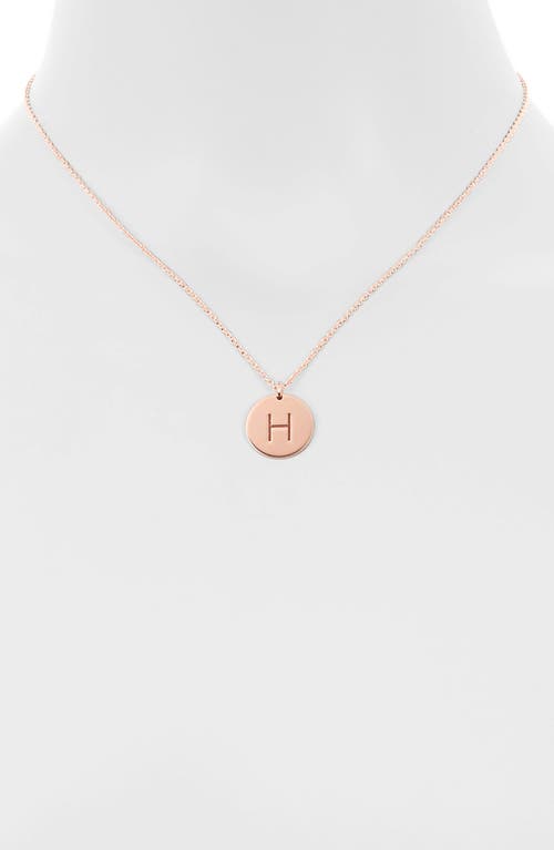 Meshmerise Initial Disc Pendant Necklace In Rose-h