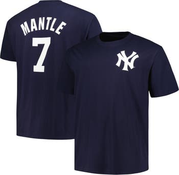 PROFILE Men's Profile Mickey Mantle Navy New York Yankees Big & Tall  Cooperstown Collection Player Name & Number T-Shirt