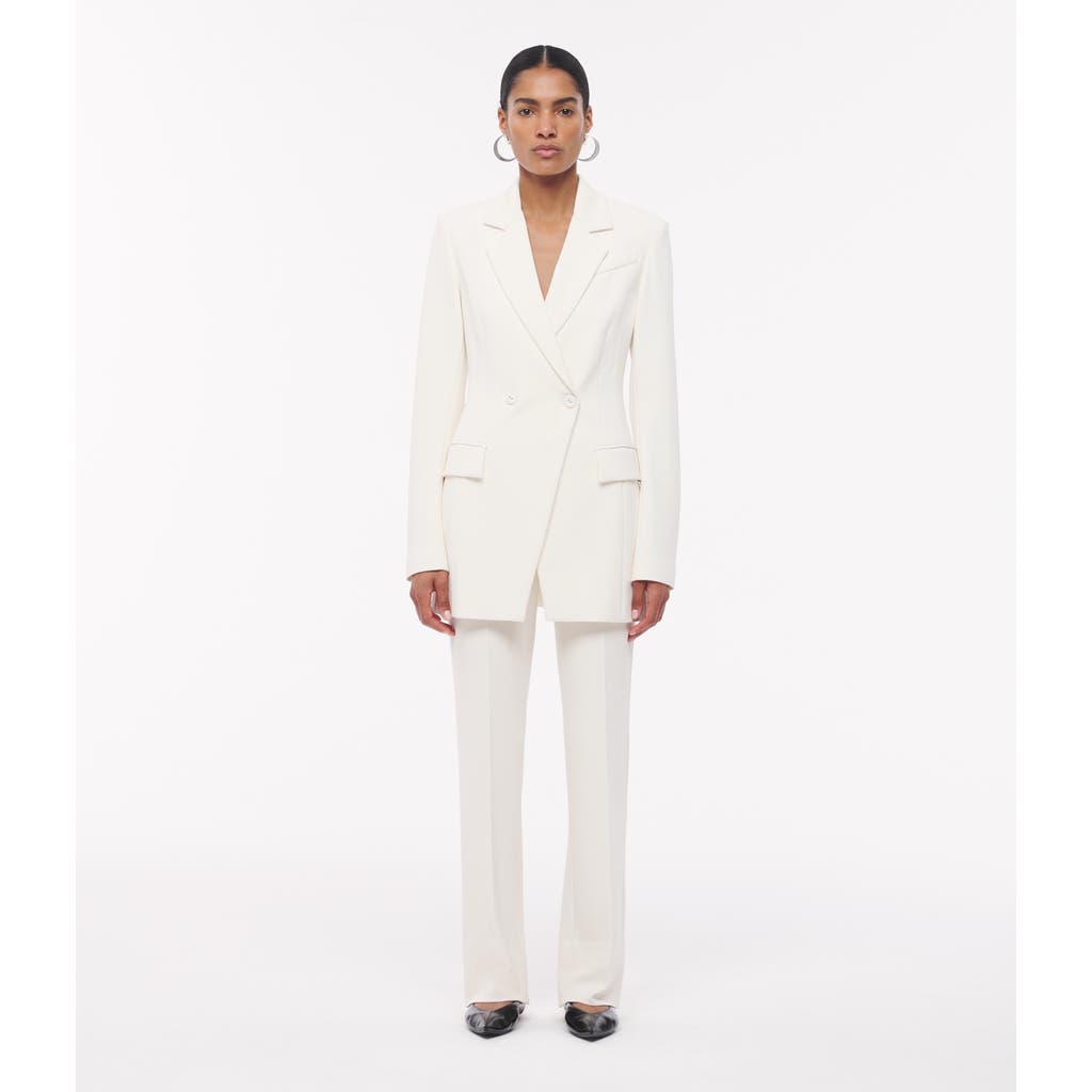 Another Tomorrow Jersey Double-breasted Jacket In Vanilla