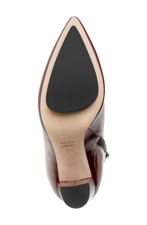Beautiisoles Tessa Pointed Toe Platform Bootie In Burgundy
