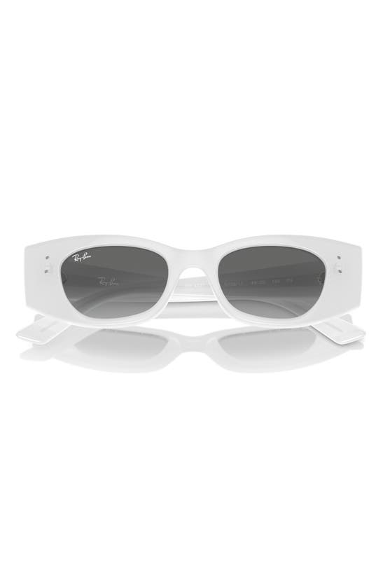 Shop Ray Ban Kat 49mm Small Rectangular Sunglasses In White