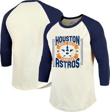 Majestic Threads Men's Majestic Threads Cream/Navy Houston Astros 2022 World  Series Champions Divide And Conquer Tri-Blend Raglan 3/4-Sleeve T-Shirt