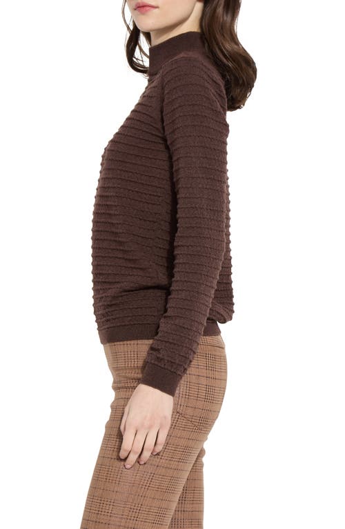 Lyssé Valery Smocked Mockneck Sweater In Dark Mocha In Dark Mocha