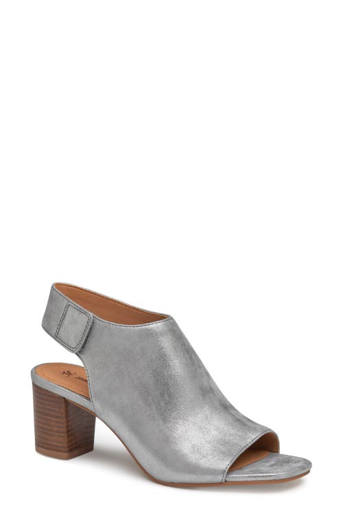 Johnston & Murphy Evelyn Open Toe Sandal Bootie in Pewter Metallic Kid Suede at Nordstrom, Size 9.5