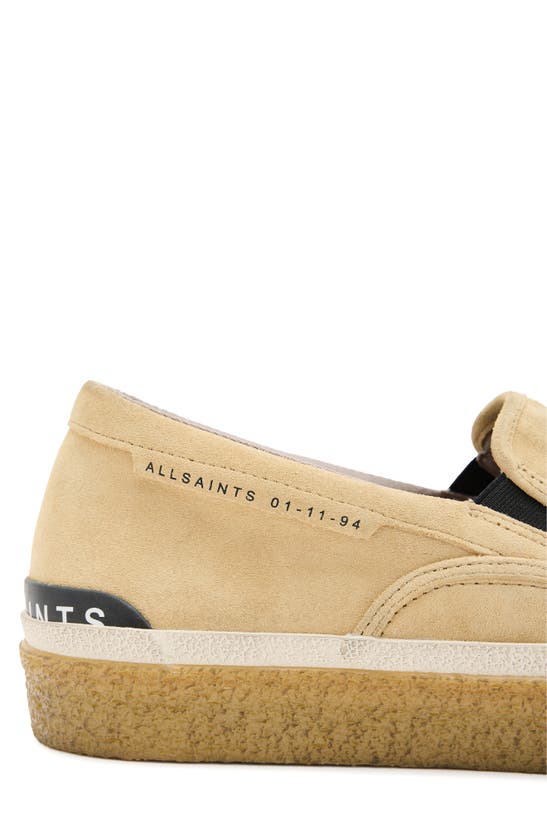 Shop Allsaints Suede Slip-on Sneaker In Sand