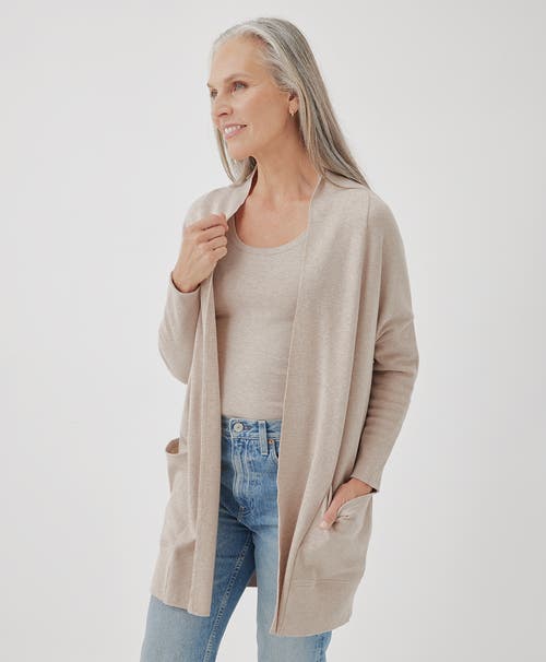 Shop Pact Organic Cotton Airplane Cardigan In Wheat Heather