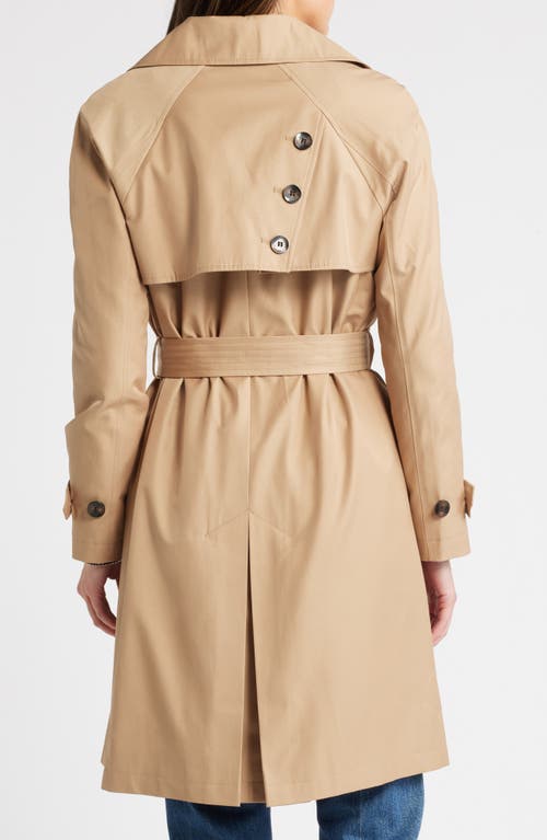 Shop Via Spiga Water Resistant Cotton Blend Trench Coat In Camel