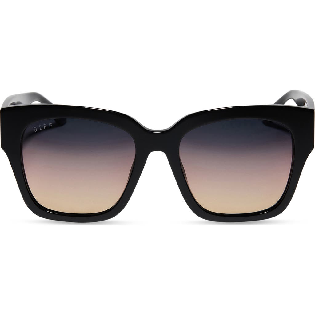 Diff Bella Ii 54mm Polarized Gradient Square Sunglasses In Black/twilight