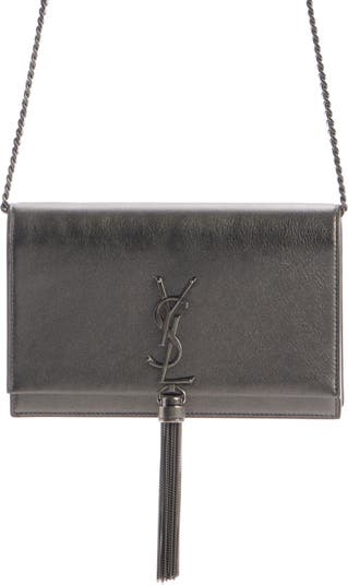 Saint Laurent Cassandre Leather Wallet on Chain