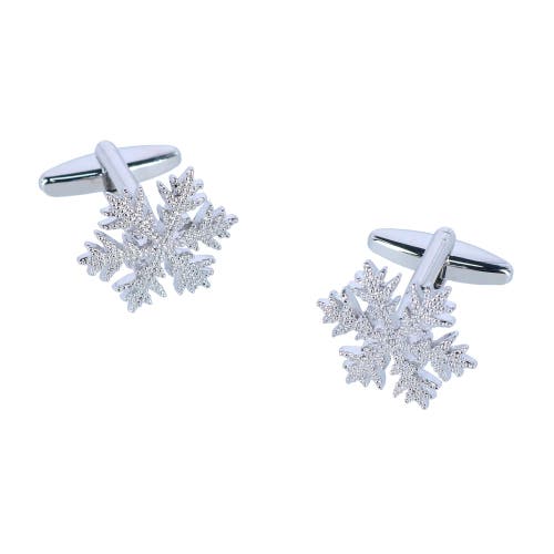 Shop Trafalgar Let It Snow Snowflake Novelty Cufflinks In Silver