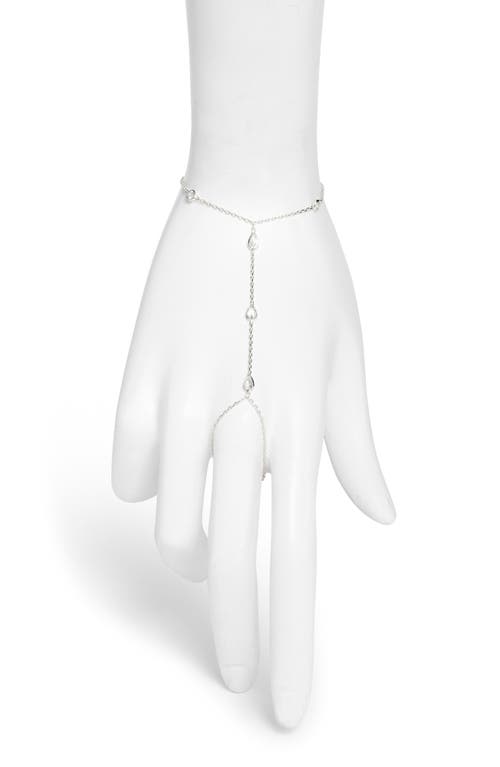SHYMI Cubic Zirconia Station Hand Chain in Silver/White