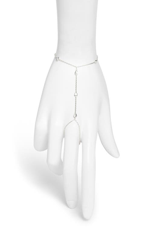 Shymi Cubic Zirconia Station Hand Chain In Silver/white