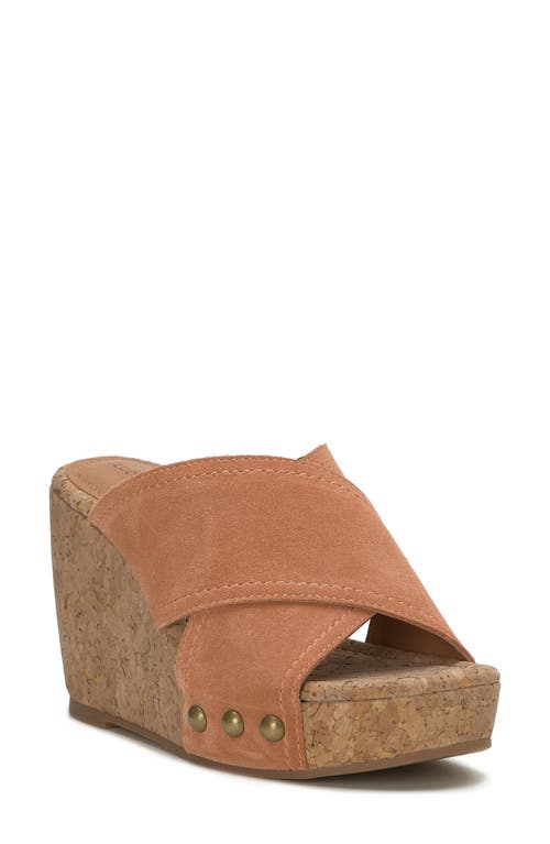 Shop Lucky Brand Valmai Platform Wedge Slide Sandal In Sunburn