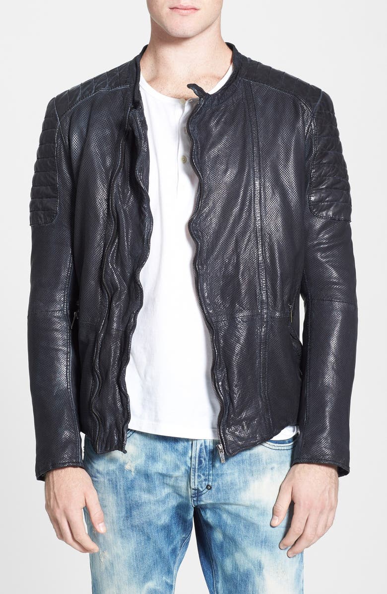 Scotch Soda Perforated Leather Biker Jacket Nordstrom