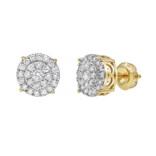 Luvmyjewelry Circle Entwine 14k Yellow Gold Diamond Earrings In 14k Yellow Gold