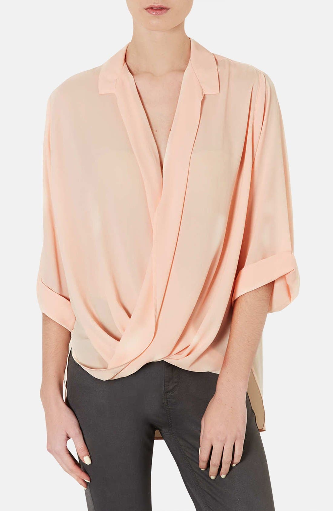 Drape Front Chiffon Blouse Nordstrom