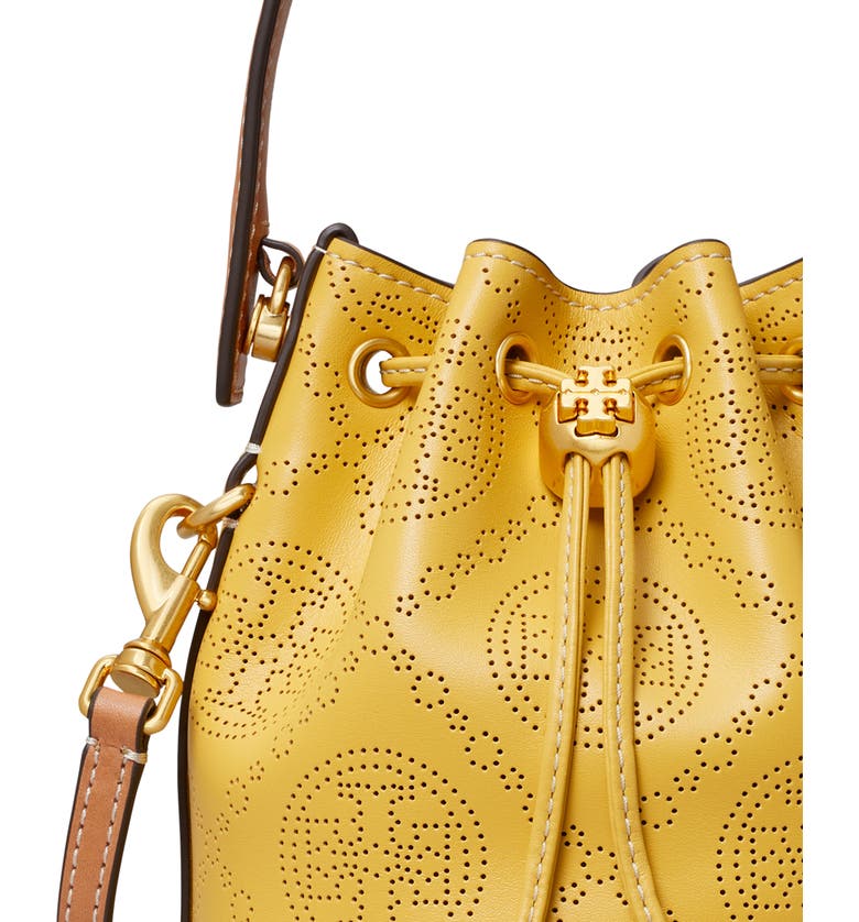 Tory Burch T Monogram Perforated Leather Mini Bucket Bag | Nordstrom