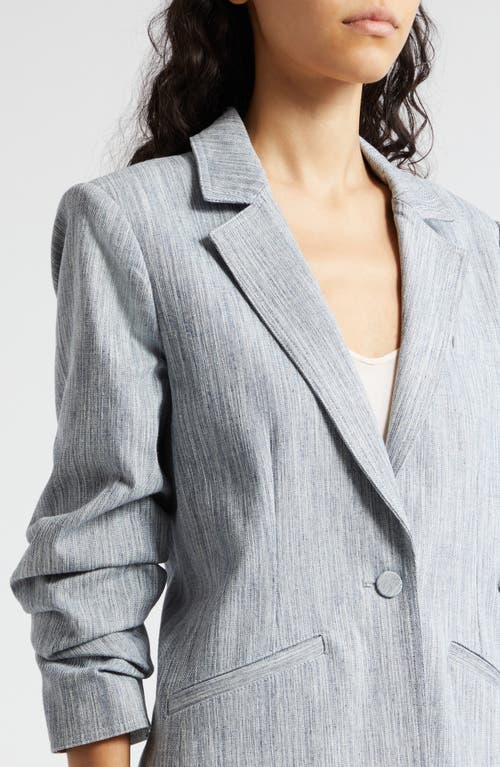 Shop Cinq À Sept Khloe Stretch Cotton Blend Blazer In Indigo/white