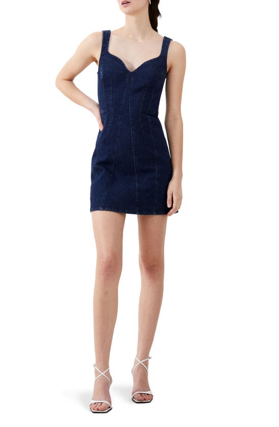 Shop French Connection Cara Denim Minidress In Mid Wash