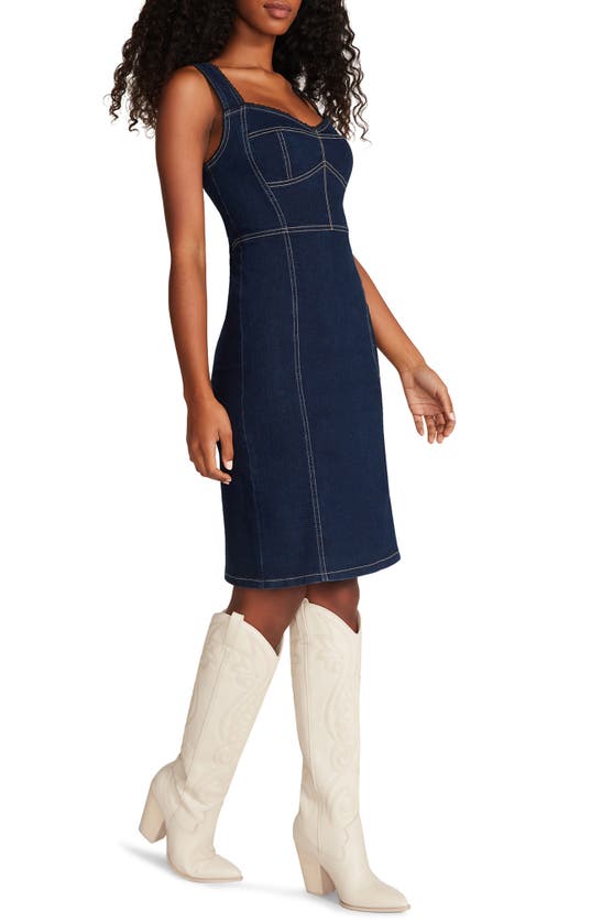 Steve Madden Estrella Bustier Denim Dress In Dark Indigo ModeSens