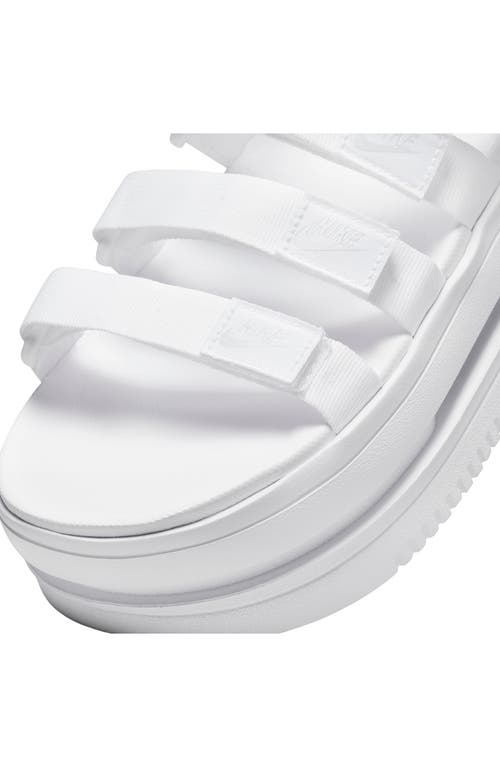 Shop Nike Icon Classic Platform Sandal In White/pure Platinum/white