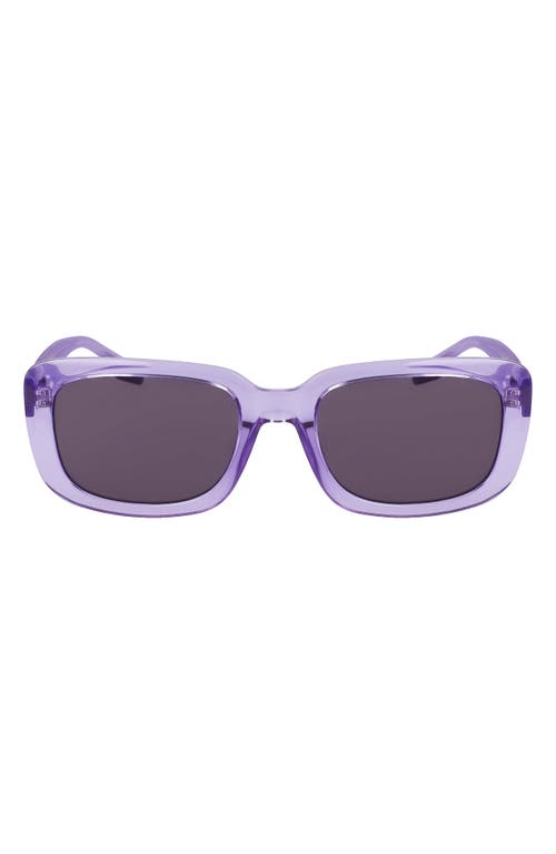 Fluidity 54mm Rectangular Sunglasses in Crystal Vapor Violet