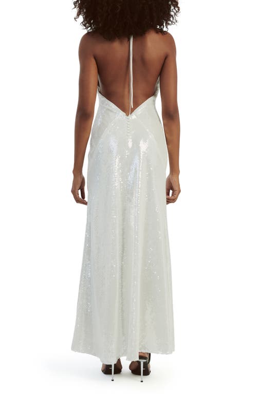 Shop Bardot Yve Sequin Halter Dress In White