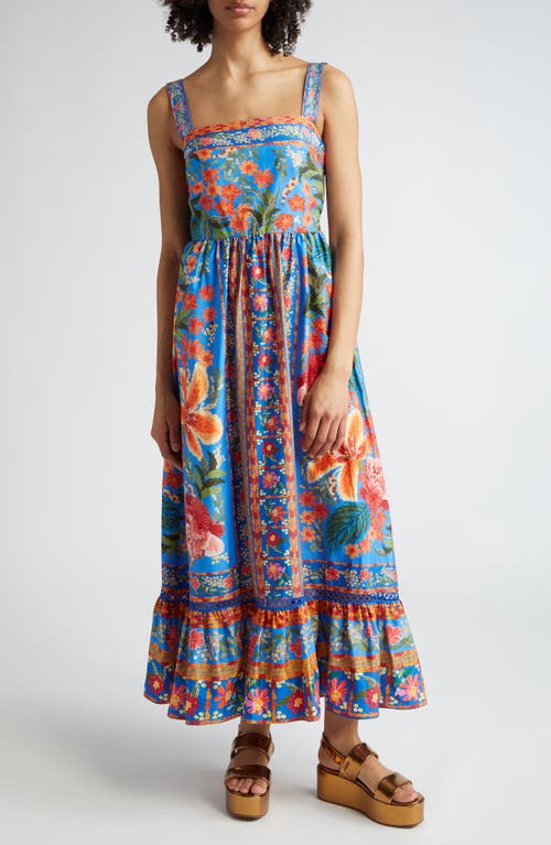 FARM Rio Stitched Garden Blue Maxi Sundress Stiched at Nordstrom,