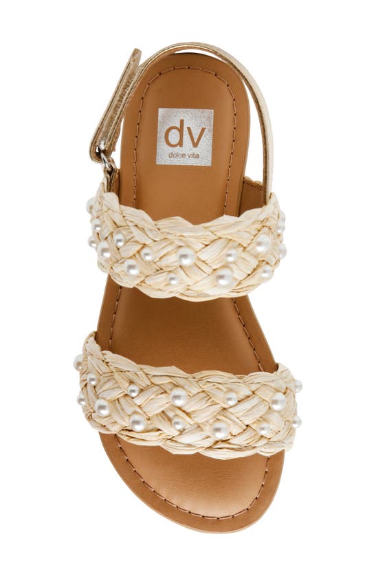 Shop Dolce Vita Kids' Cosmo Imitation Pearl Slingback Sandal In Gold