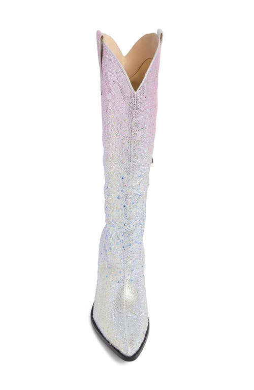 Azalea Wang Almudena Glitter Western Bootie In Silver