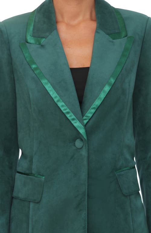 Avec Les Filles Faux Suede Tuxedo Jacket In Emerald