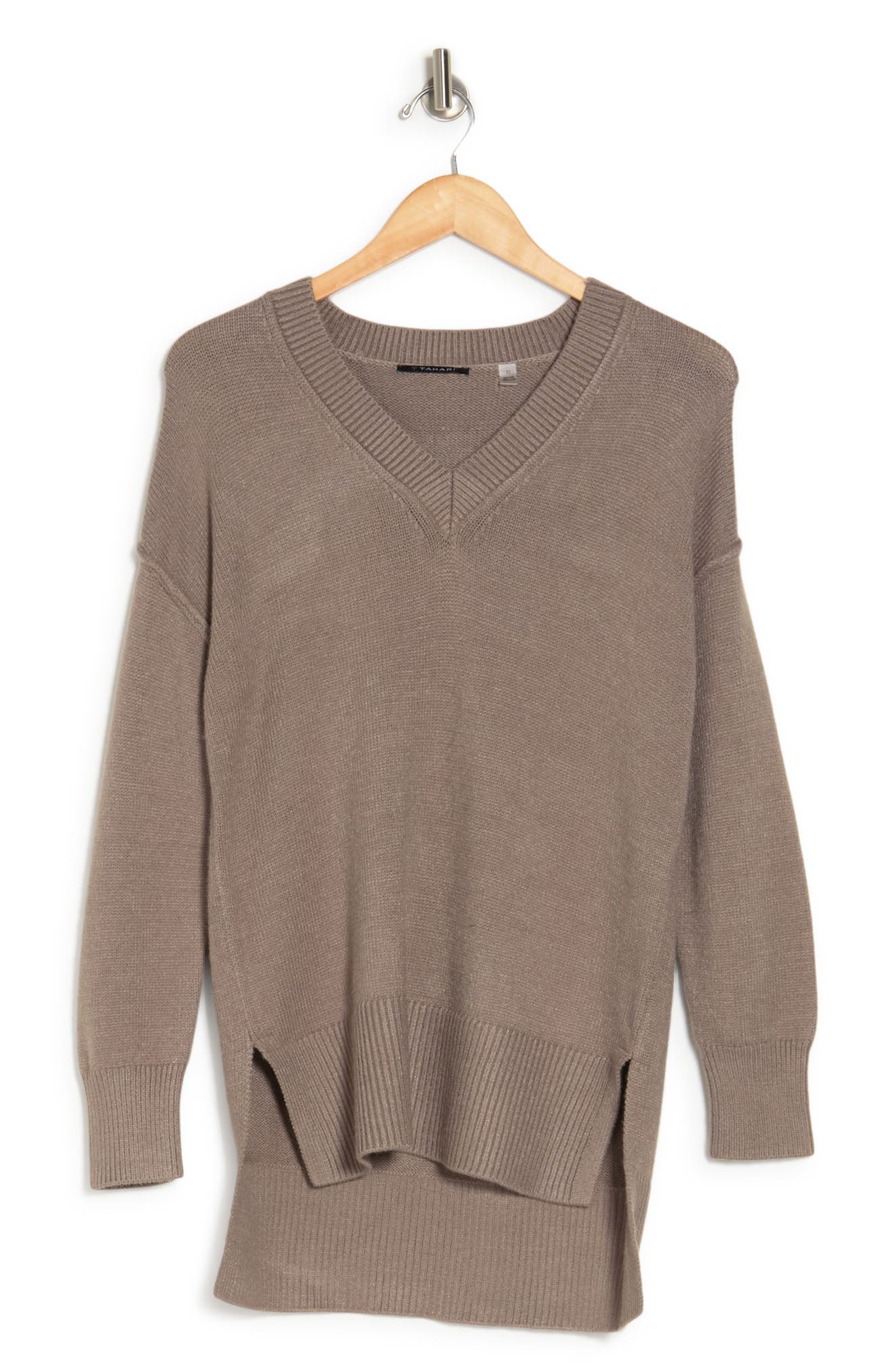 V-neck Dolman Sleeve Tunic Sweater 