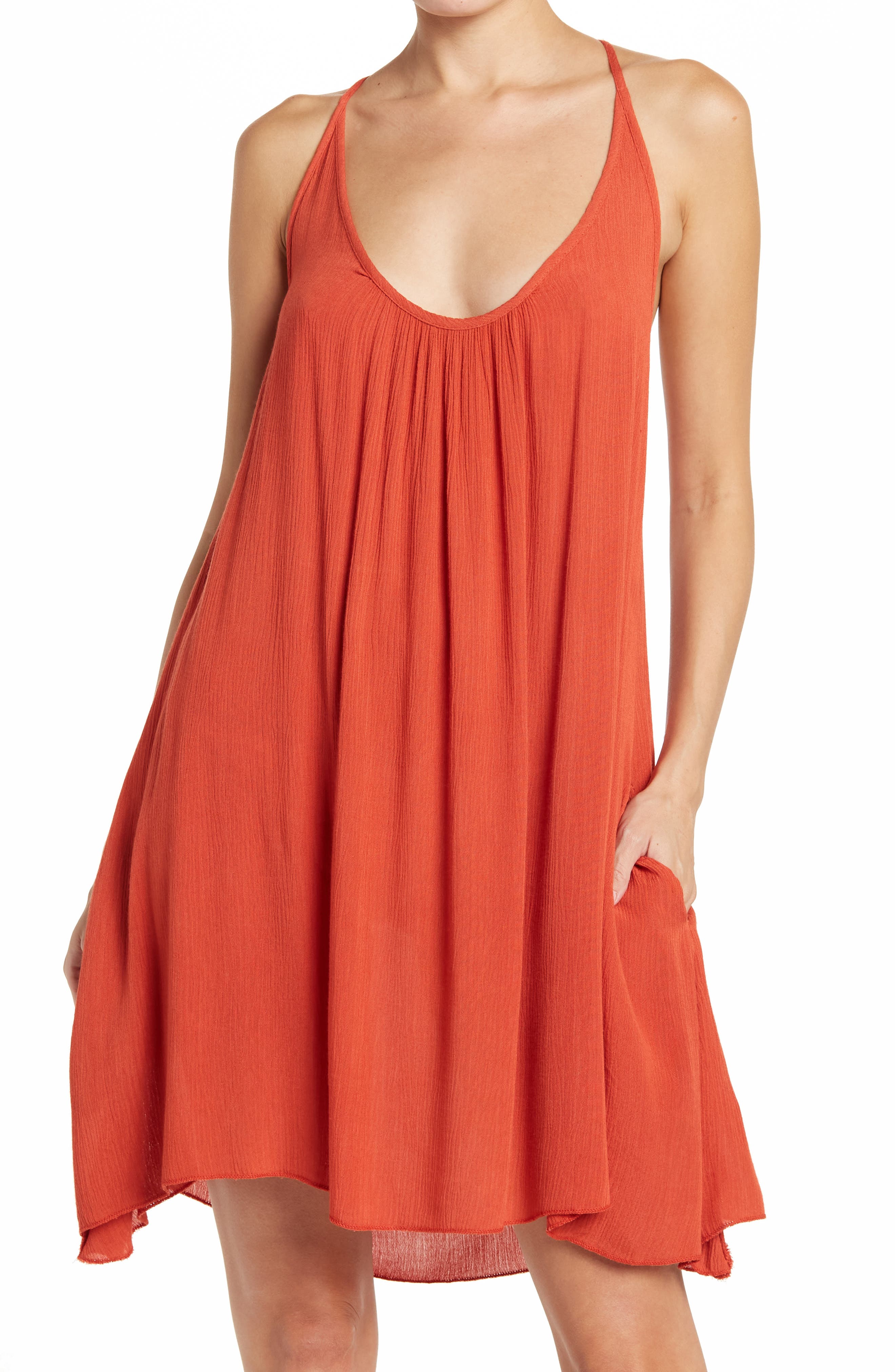 Elan Cover-up Slip Dress In Auburn 