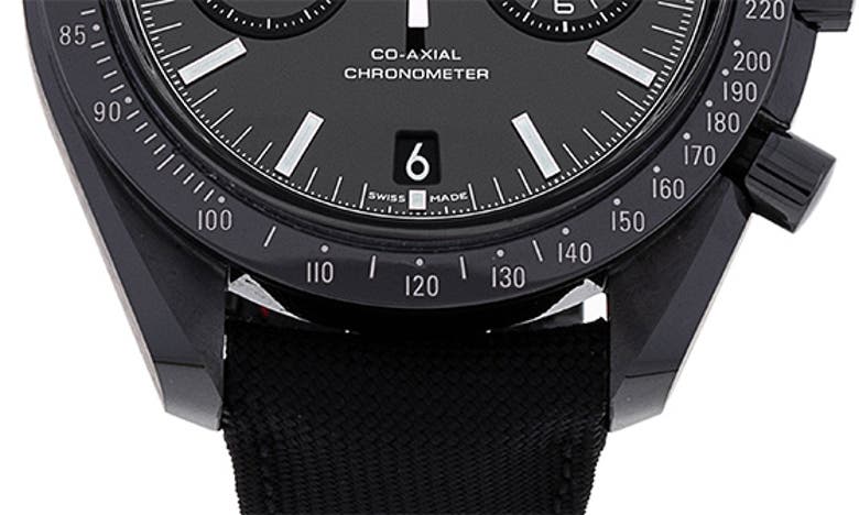 Shop Watchfinder & Co. Omega  2019 Speedmaster Dark Side Of The Moon Automatic Nylon Strap Watch, 44mm In Black