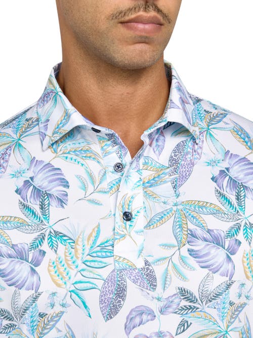 Construct Con.struct Sketch Leaves Print Performance Golf Polo In Multi