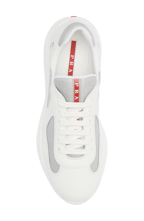 Shop Prada America's Cup Sneaker In White/silver