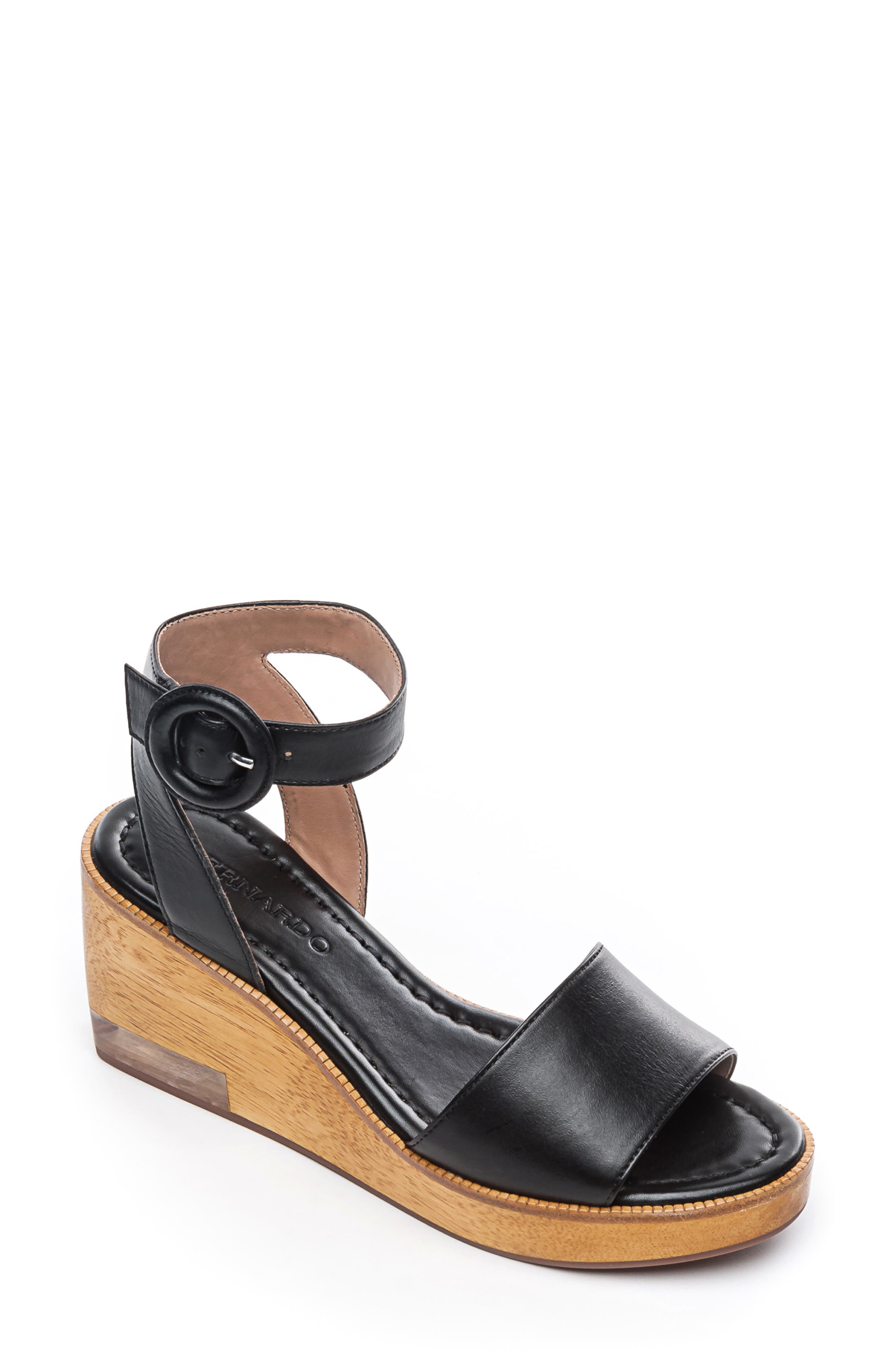 Bernardo Kate Platform Wedge Sandal, Black