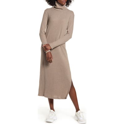 All In Favor Long Sleeve Midi Sweater Dress, Beige