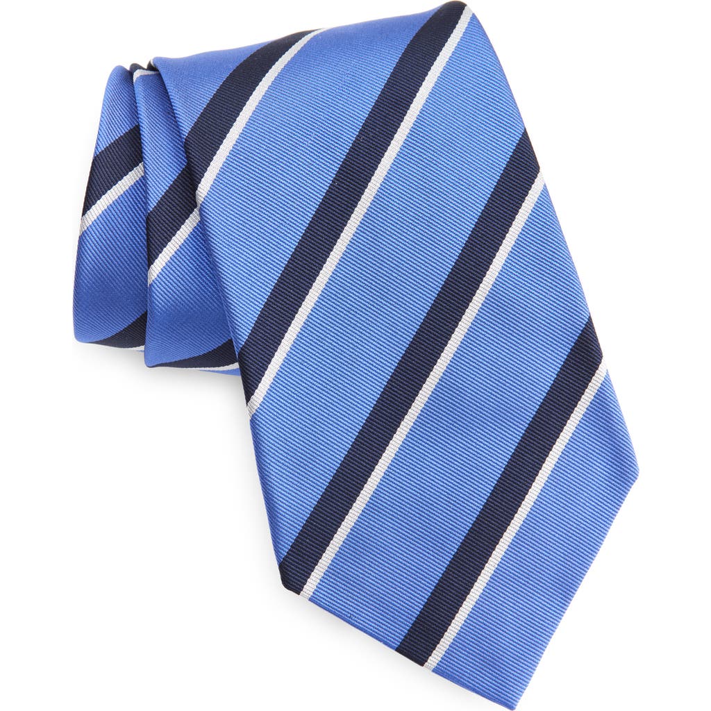 Ralph Lauren Purple Label Super Repp Stripe Silk Tie In Blue/navy