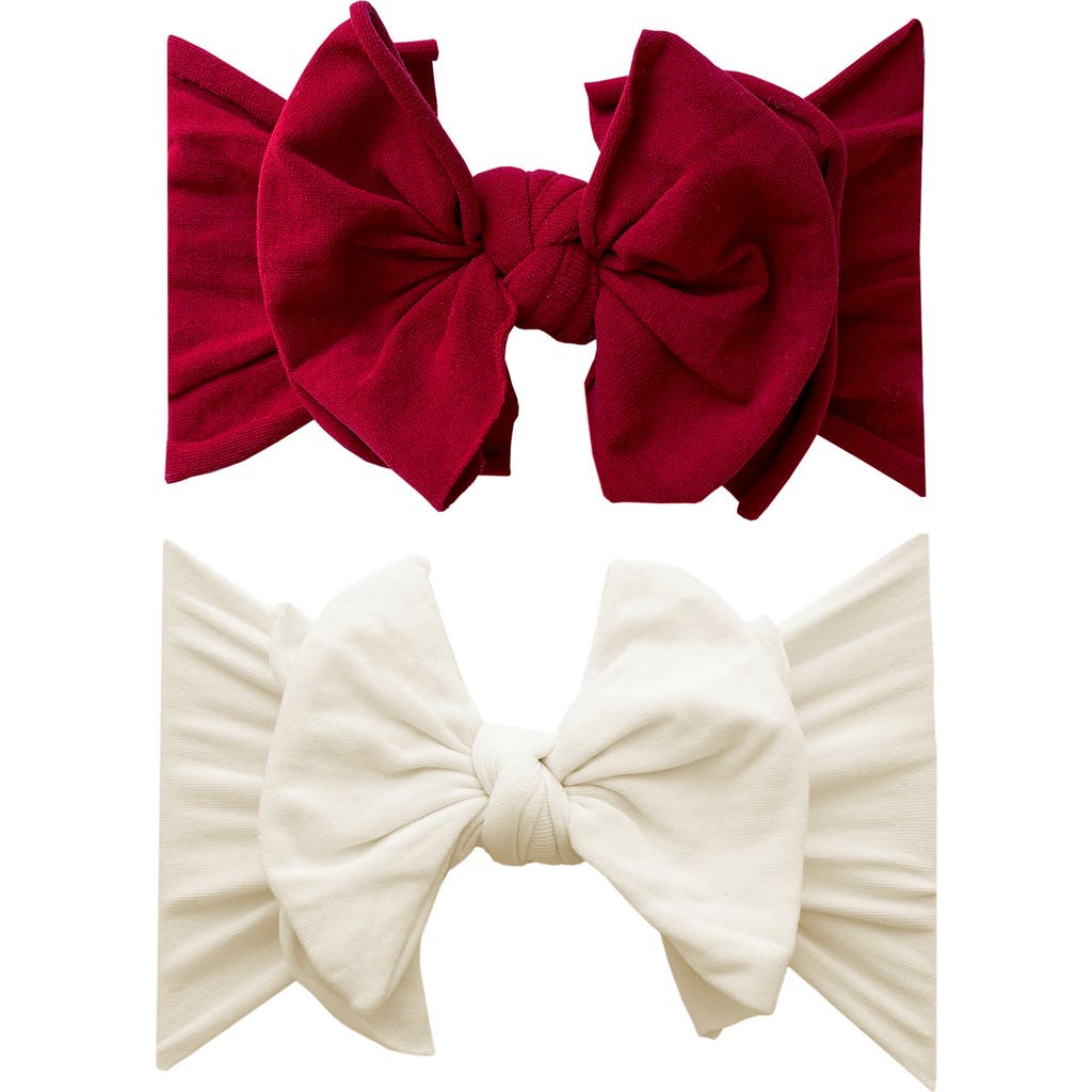 Baby Bling 2-pack Fab-bow-lous Headbands In Ruby/ivory