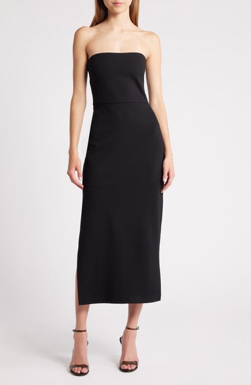 Shop Chelsea28 Strapless Ponte Column Dress In Black