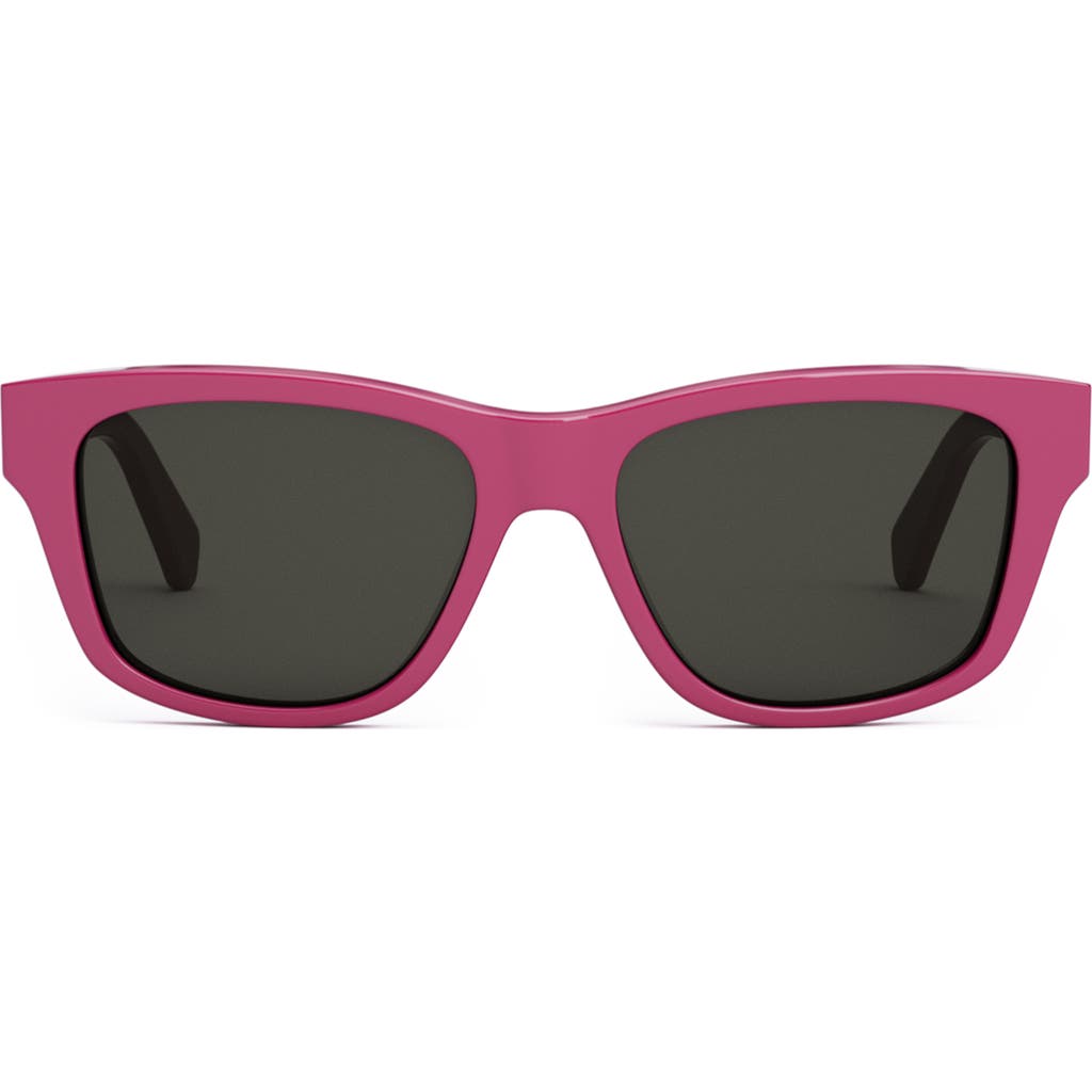 Celine Monochroms 55mm Square Sunglasses In Shiny Pink/smoke