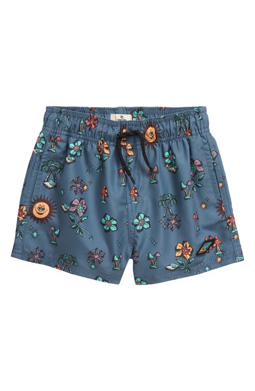 Rip Curl Kids' Mystic Waves Volley Swim Trunks Multico at Nordstrom,