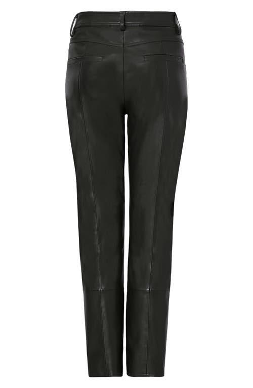 Shop Milly Rue Faux Leather Pants In Black